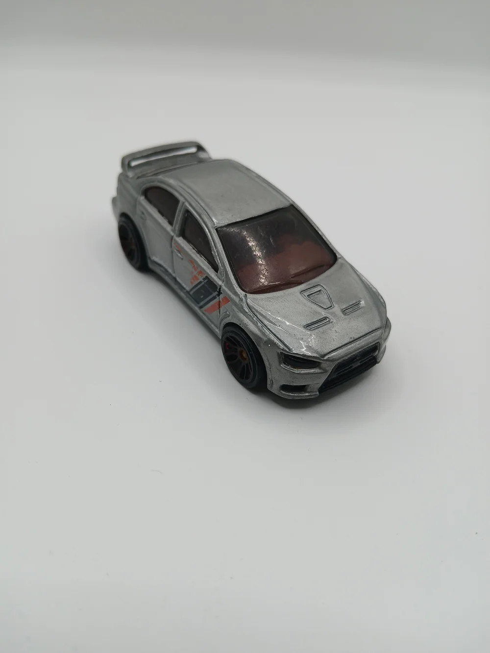 2018 Hot Wheels Silver Mitsubishi Lancer Evolution X Nightburnerz -Loose